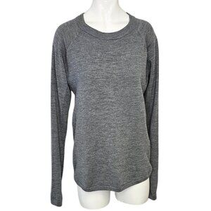 Lululemon Sit In Lotus Sweater Heathered Core Medium Grey 100% Merino Wool